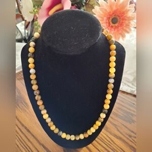 Necklace Bumble Bee Jasper 8mm Natural Stones 20"